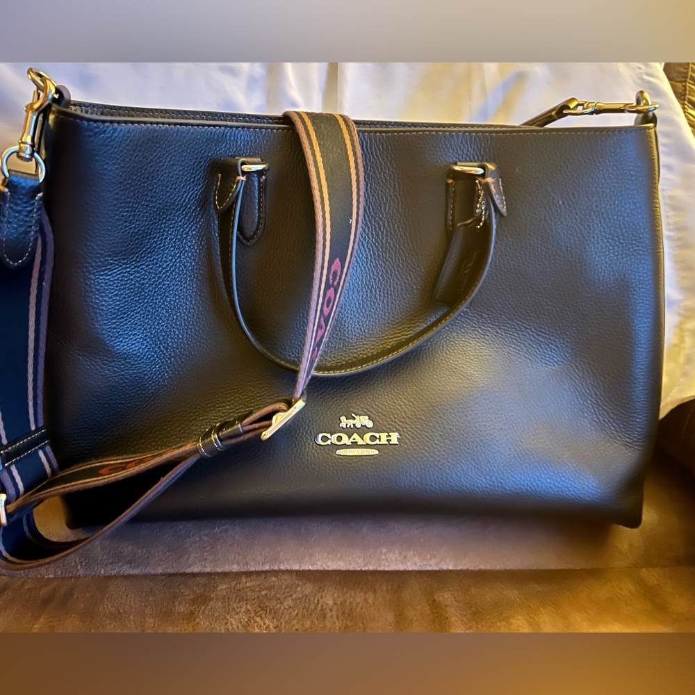 Black Coach pebble leather purse